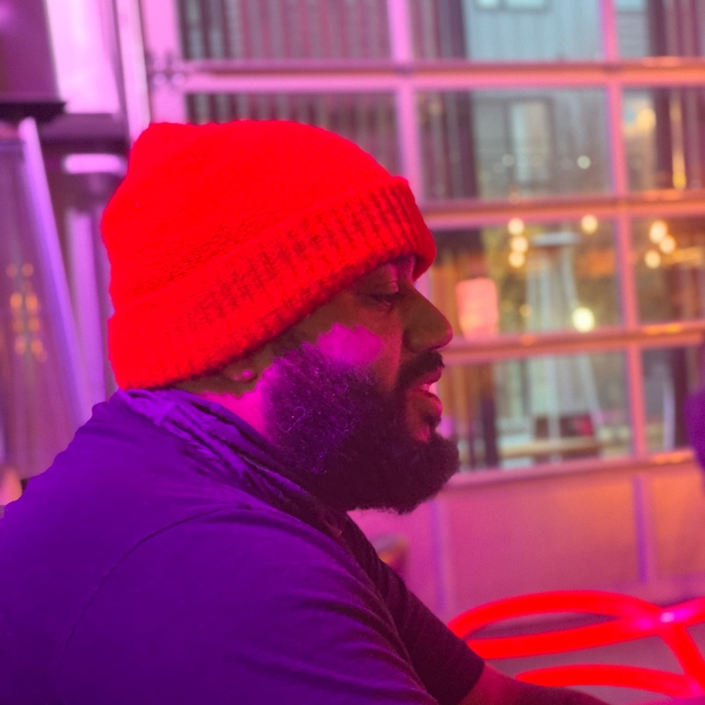 Bright red beanie